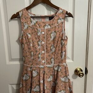 Retrofits Elizabeth Dress in Boo Ghosts Ghost Dress Pink